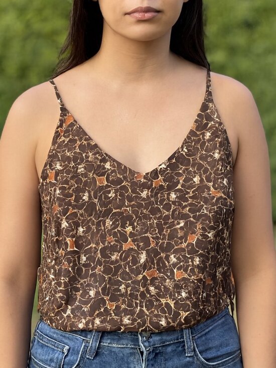 Banana Republic Tops - Banana Republic Silky Classic Camisole Size XS Brown and Rust Flowers
